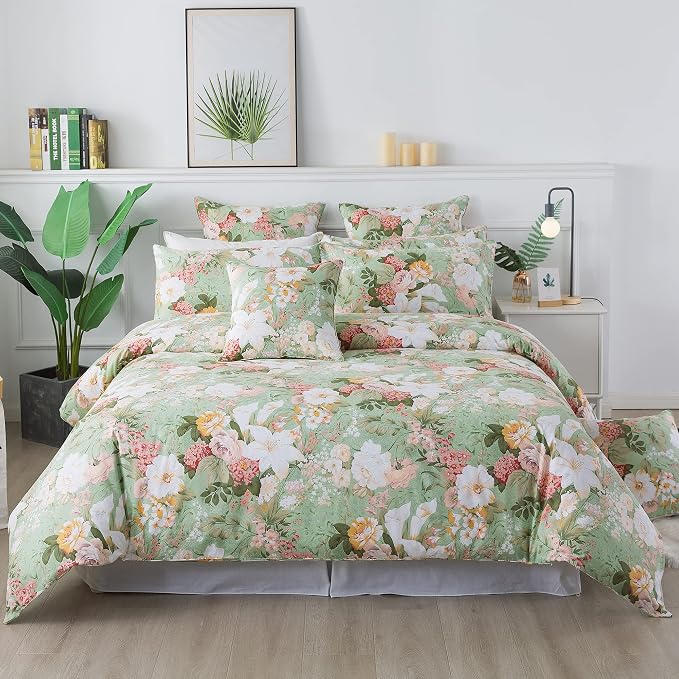 FADFAY Floral Duvet Cover Set Twin XL School Bedding 100% Cotton Garden Flower - Image 9