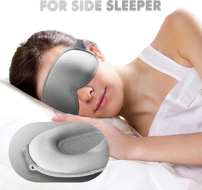 Sleep Eye Mask for Men Women, Sleeping Mask for Side Sleeper, Travel Blackout - Image 3