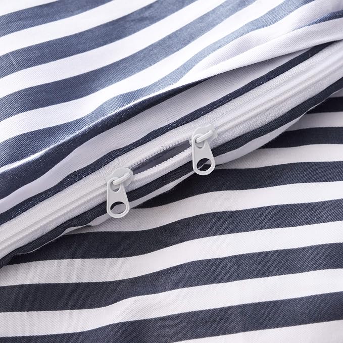 JELLYMONI 100% Natural Cotton 3pcs Striped Duvet Cover Sets, - Image 6