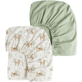 Konssy Muslin Crib Sheets 2 PCS, 100% Cotton Baby Crib Sheets by Konssy