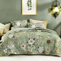 Litanika Floral Green Quilt Queen Size by Litanika