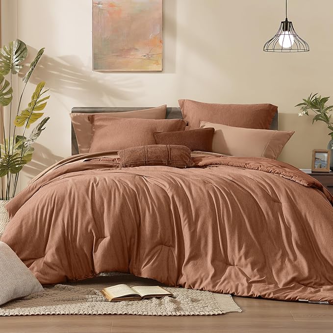 Monbix Full Size Comforter Set, Autumn Leaf Bedding Comforter by Monbix