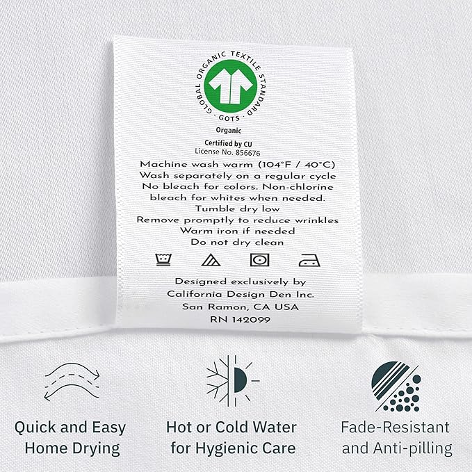 California Design Den Printed Twin Sheet Set Cotton, 100% Organic Cotton - Image 7