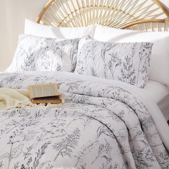 JANZAA Quilt King Size White Quilt Bed Spread Boho Quilt - Image 4