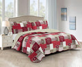 Brilliant Sunshine Burgundy Heart Love, Floral and Lace Patchwork, 3-Piece by BrilliantSunshine