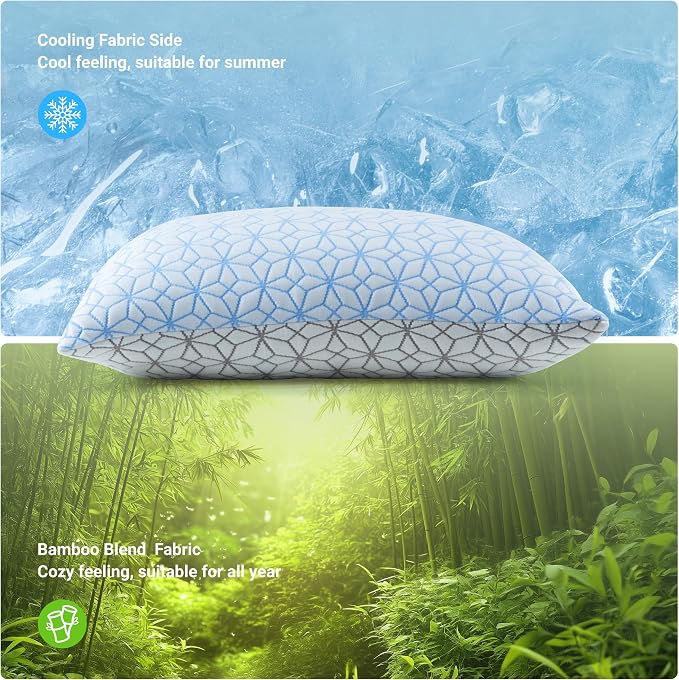 puredown® Standard Pillows Set of 2, Cooling Pillow Full Size 2 Pack, - Image 2