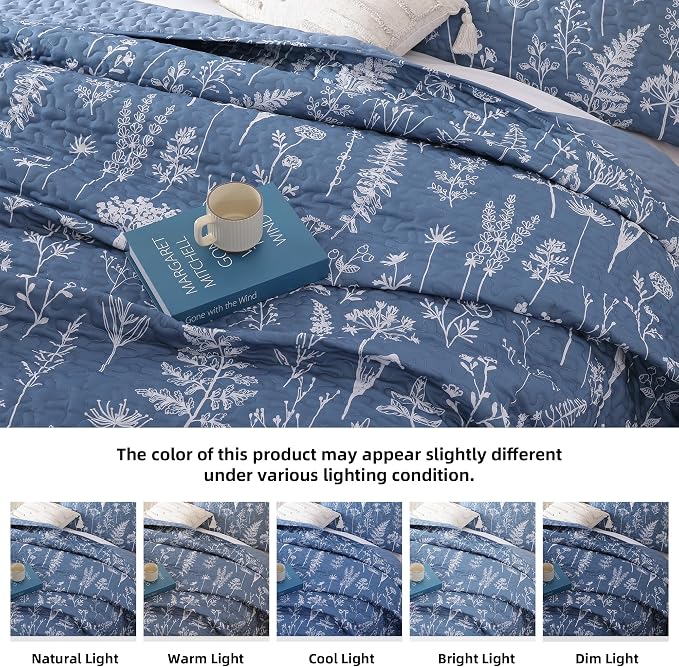 JANZAA Quilt King Size Infinity Blue Quilt Bed Spread Boho Quilt - Image 5