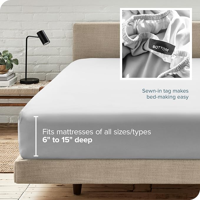 Bare Home Fitted Bottom Sheet King Size - Image 6