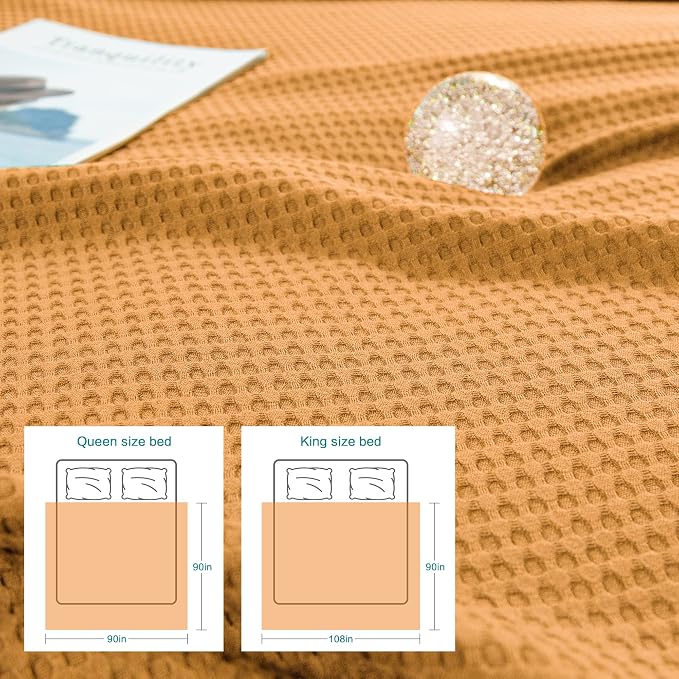 AmyHomie Cooling Waffle Blanket King Size, 100% Rayon Derived from Bamboo - Image 7