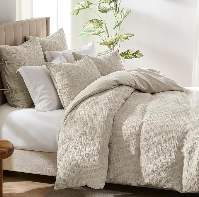 WDCOZY 100% Cotton Luxury Honeycomb Duvet Cover Set Queen Size - Image 9