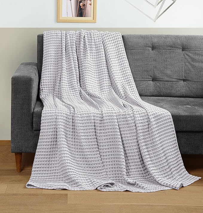 Utopia Bedding 100% Cotton Waffle Weave Blanket King Size - Image 4