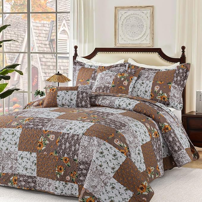 BEDIFANY Cotton Filling King Quilt Set - Image 2
