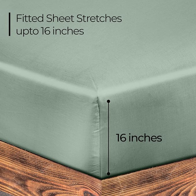 ROYALE LINENS 300 Thread Count 100% Long Staple Combed Cotton Fitted Sheet King - Image 2