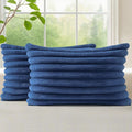 decorUhome Cozy Faux Fur Throw Pillow Covers 12x20 Set of 2 Decorative Soft by decorUhome