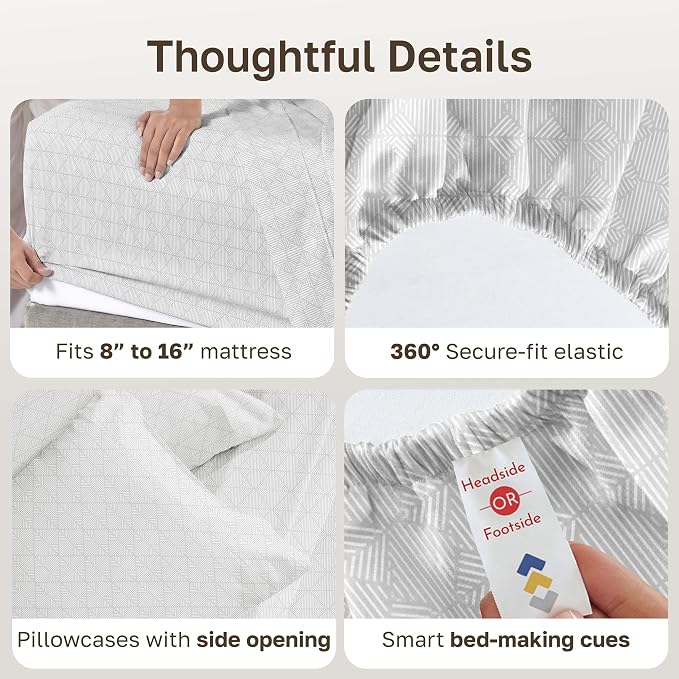 California Design Den Soft Full Size 100% Cotton Sheet Sets, 400 TC Good - Image 5