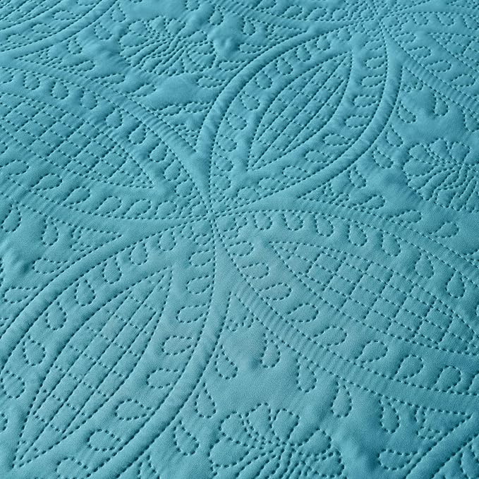 akkialla Teal Full/Queen Quilt Set, Ultrasonic Lightweight Bedspread Coverlet - Image 7