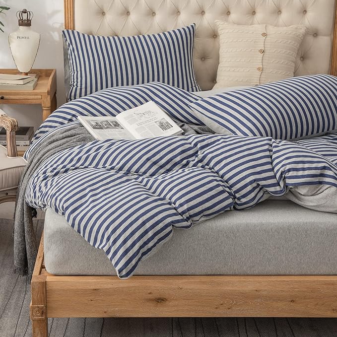 PURE ERA Jersey Knit Duvet Cover Set 100% T-Shirt Heather Cotton Super Soft by PUREERA