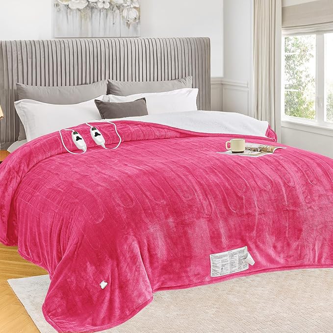 greenoak Heated Blanket Electric King Size 100"X90" Dual Control, Heating by Greenoak