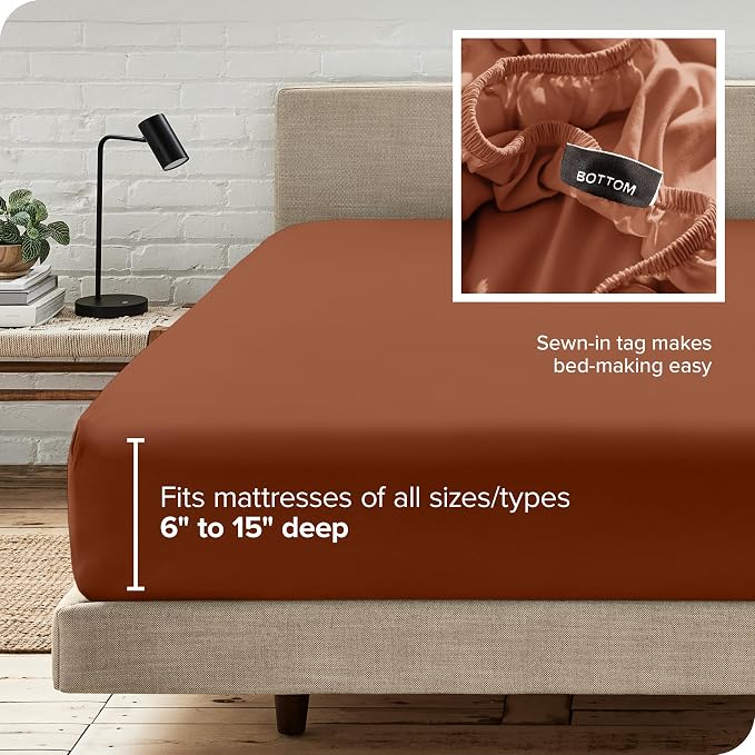 Bare Home Fitted Bottom Sheet Full Size - Image 6