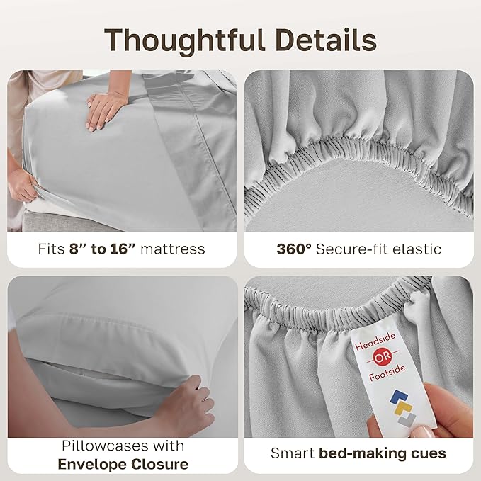 California Design Den 6-Pc Queen Size Sheet Set - Image 6