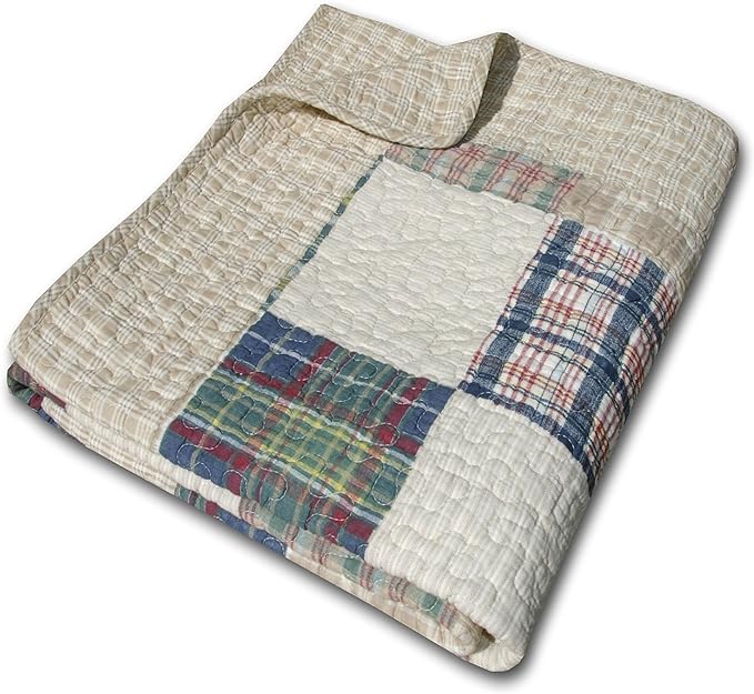 Greenland Home Oxford 100% Cotton Throw Blanket, Tan 50 x 60 in - Image 2