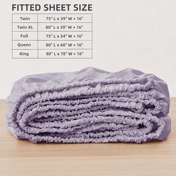 HBHLFZ Queen Fitted Sheet Only, Soft Breathable Bottom Sheet - Image 2