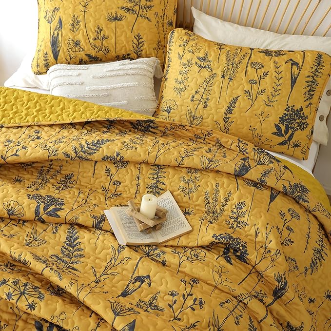 JANZAA Quilts Queen Size Ginger Quilt Botanical - Image 3