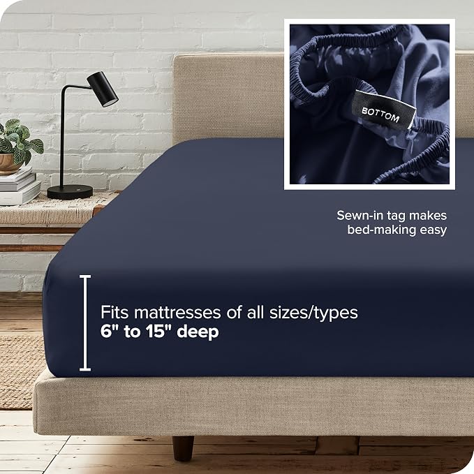 Bare Home Fitted Bottom Sheet Queen Size - Image 6