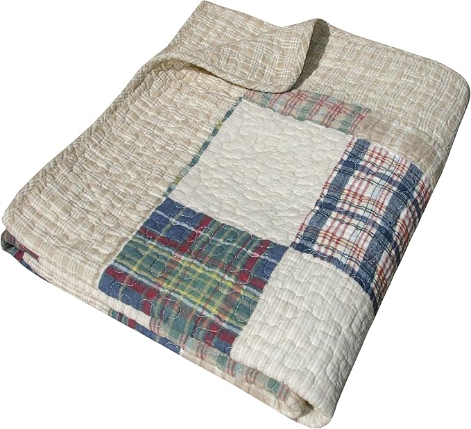 Greenland Home Oxford 100% Cotton Throw Blanket, Tan 50 x 60 in by GreenlandHome
