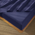 MooMee Fitted Bottom Sheet Only 100% Washed Cotton Linen Like Textured by MOOMEE