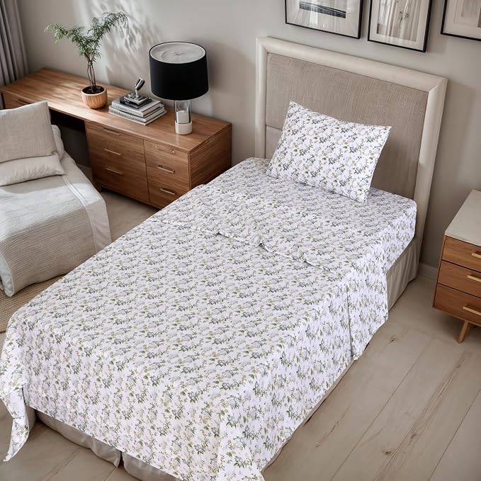 RUVANTI 100% Cotton Sheets – Twin XL Size Percale Bedding, Cooling & Breathable - Image 2