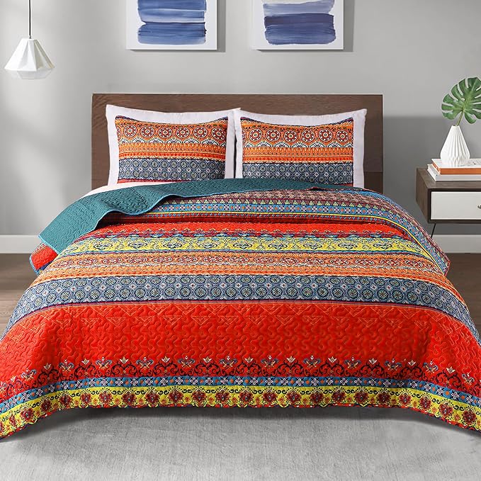 Exclusivo Mezcla Reversible Boho Quilts Queen Size by ExclusivoMezcla