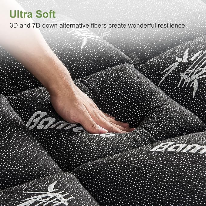 Twin Size Mattress Topper Viscose Derived from Bamboo, Soft Thick Pillow Top - Image 8