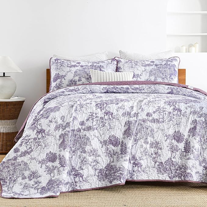 WONGS BEDDING Botanical Quilt Set Queen Size - Image 4