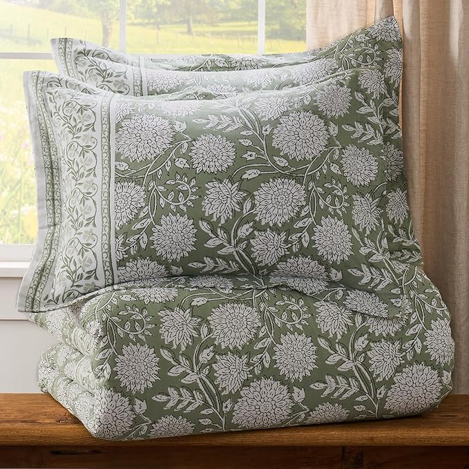 Levtex Home Adare Sage Reversible King Duvet Cover Set - Image 4