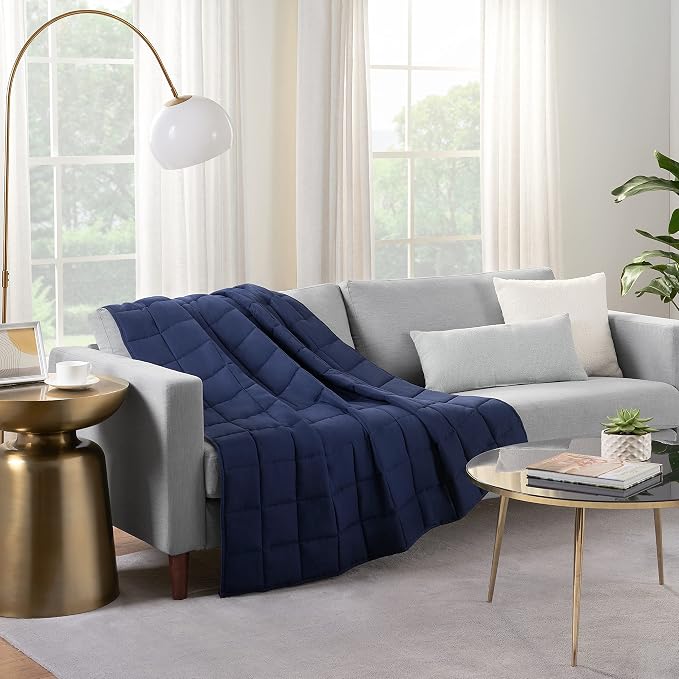 SERTA Zen Rest Wrinkle Resistant Adult Heavy Weighted Throw Blanket Filled - Image 2