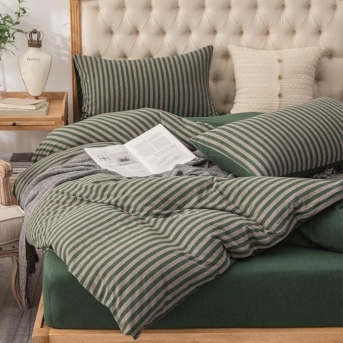 PURE ERA Jersey Knit Duvet Cover Set 100% T-Shirt Heather Cotton Super Soft - Image 3