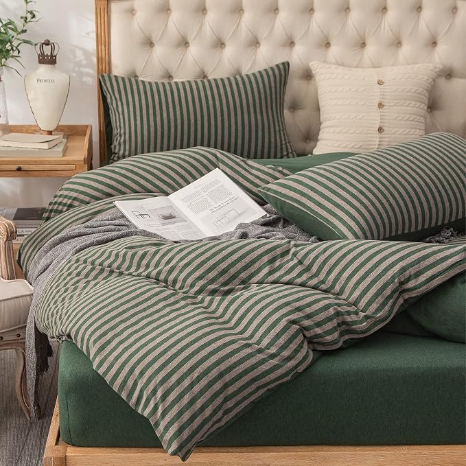 PURE ERA Jersey Knit Duvet Cover Set 100% T-Shirt Heather Cotton Super Soft - Image 3