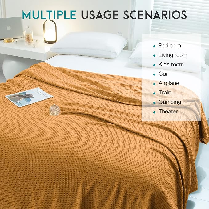 AmyHomie Cooling Waffle Blanket King Size, 100% Rayon Derived from Bamboo - Image 5