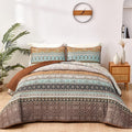 WONGS BEDDING Boho Fall Queen Quilt Set, Lightweight Microfiber Bed Decor by WONGSBEDDING