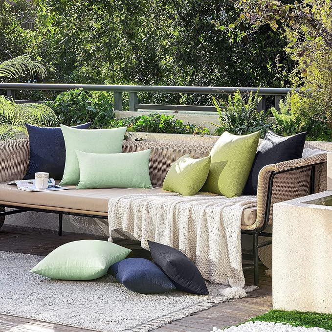 MIULEE Pack of 2 Decorative Outdoor Solid Waterproof Throw Pillow Covers Spring - Image 5