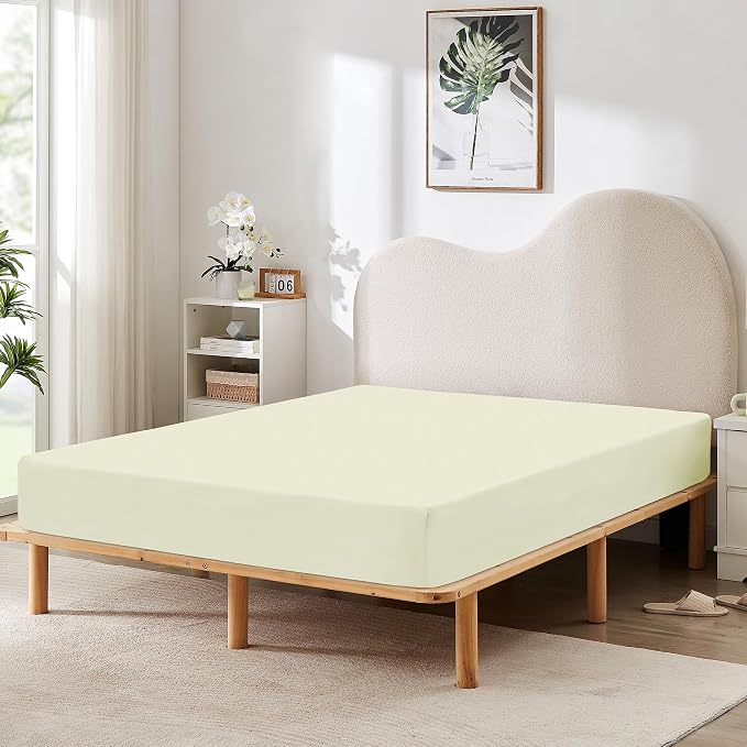 HBHLFZ Full Fitted Sheet Only, Soft Breathable Bottom Sheet by HBHLFZLuxuryHomeLife