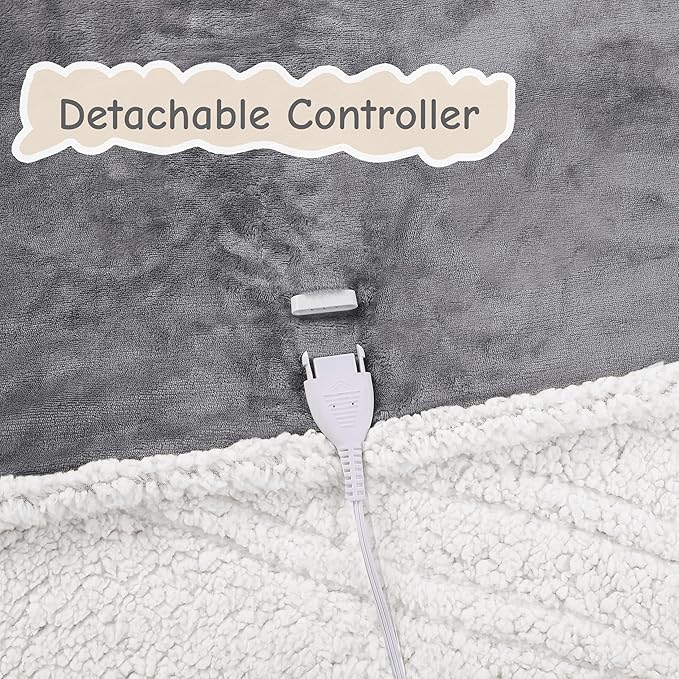 Electric Heated Blanket Throw Size 50"x60", Soft Flannel - Image 6