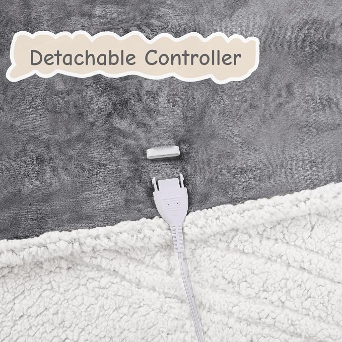 Electric Heated Blanket Queen Size 84"x90", Soft Flannel - Image 6
