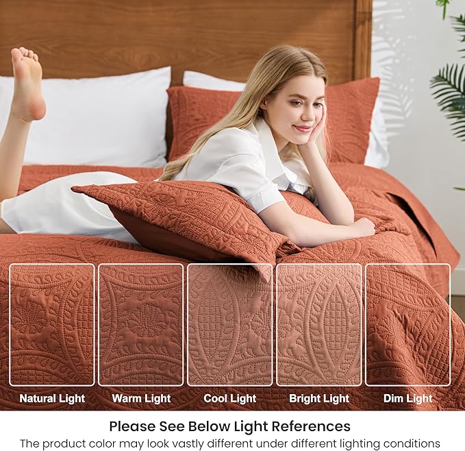 Love's cabin Quilts for Full Bed Umber Bedspreads Bedding Set - Image 6