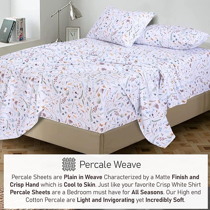 RUVANTI 100% Cotton Sheets – Twin XL Size Percale Bedding, Cooling & Breathable - Image 6