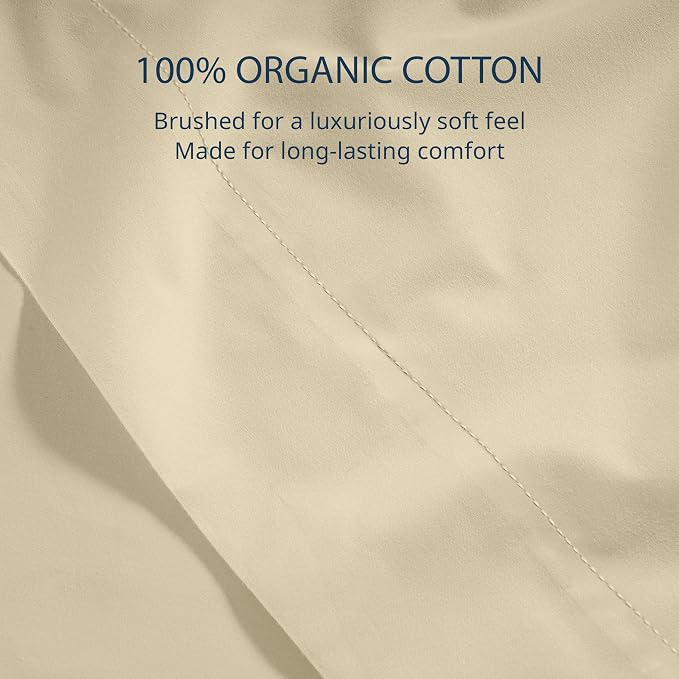 Lane Linen 100% Organic Cotton Full Size Flat Sheet Only - Image 5