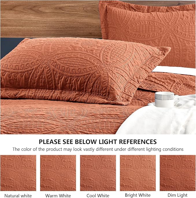Love's cabin King Size Quilt Set Umber Bedspreads - Image 5