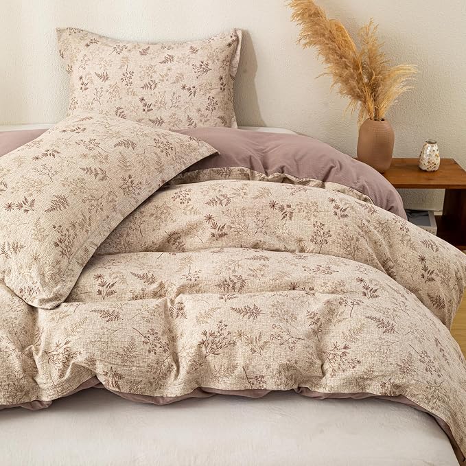 OAITE Brown Tree Queen Size Duvet Cover-3 Pieces Prewashed Cotton-Like - Image 5