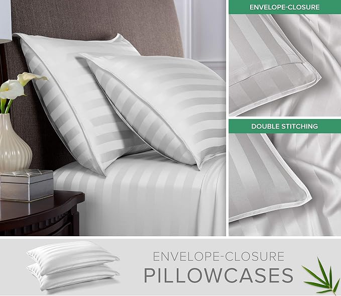 Queen Pillowcases by Pure Bamboo, Genuine 100% Organic Viscose Derived from - Image 2